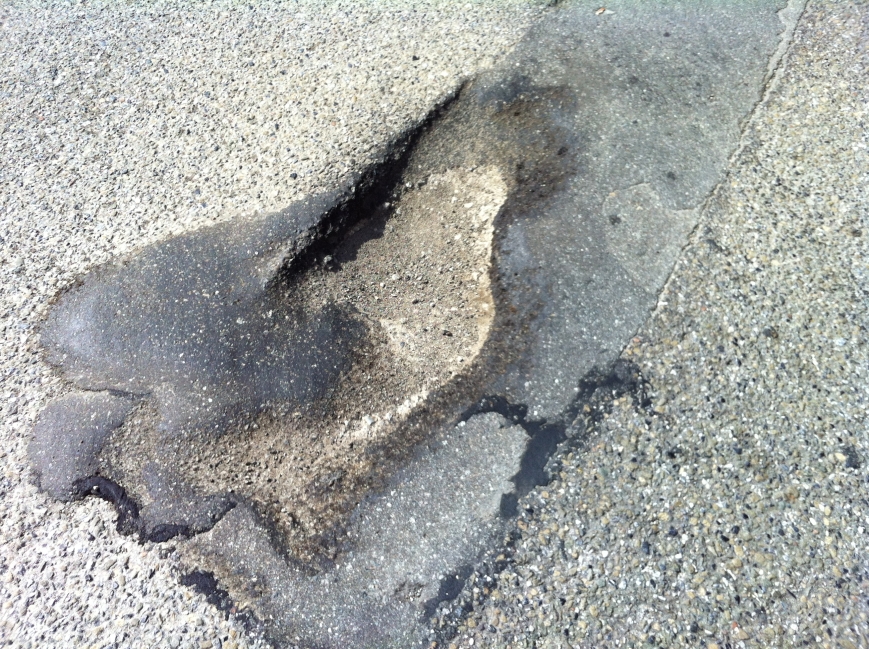 Pothole that Caused the Second Blowout
