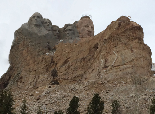 Crazy Horse Monument in Relationship to Mount Rushmore